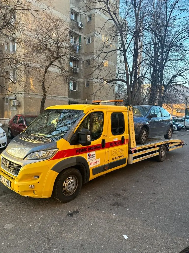 Platforma galbena pentru tractari auto in Bucuresti